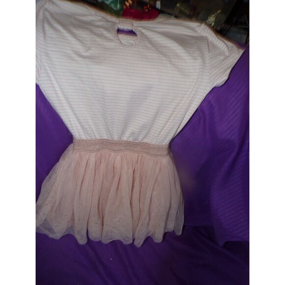 Btween pink stripe top with sequin bunny applique tutu skirt size 5 - Picture 3 of 3